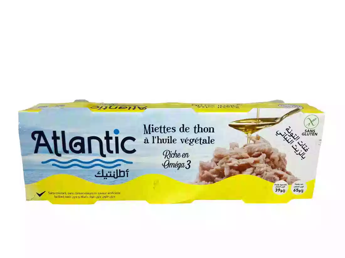 Atlantic Tuna Oil Miettes 3 cans 65 Gr each